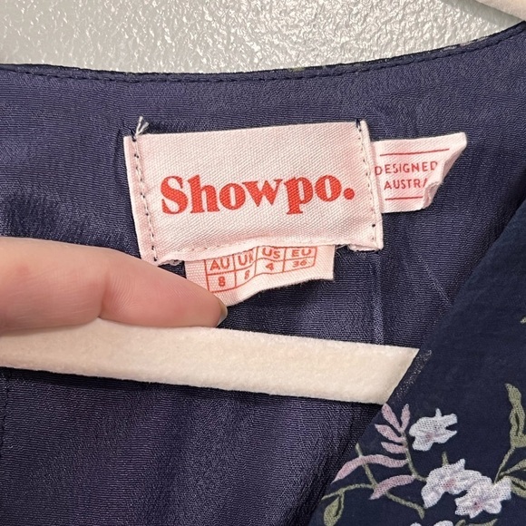 Showpo Navy Floral Button Front Mini dress size large - Picture 8 of 9